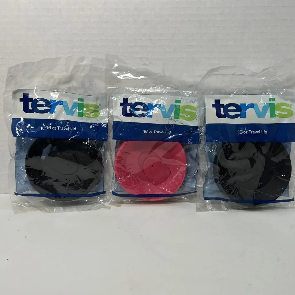 Tervis Travel Lids 16oz Replacement Mug Lid 2 Black 1 Pink Fuchsia New Sealed